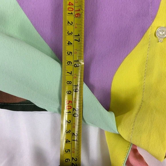 Anthropologie Sanctuary Girlfriend Artist Field Colorblock Tie Shirt Boho XS - Picture 8 of 11